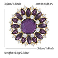 Round Crystal Glass Flower Brooch Red White Purple Green view 4