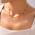 Gold Flower Charm Curb Chain Necklace Multi Pendant Design view 3