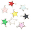 Colorful Enamel Star Charms in Solid and Open Outline Styles view 2