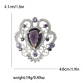 Small Baroque Teardrop Brooch Filigree Rhinestone Four Color view 9