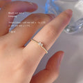 Gold Tone Clear Stone Heart And Single Row Open Adjustable Rings view 6