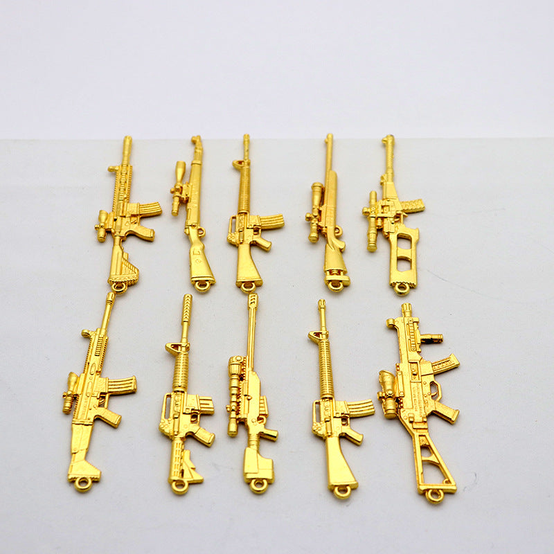 Mini Rifle Model Alloy Keychain Charm