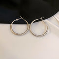 Classic Rounded Hoop Earrings in Three Sizes and Two Tones view 10