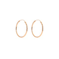 Rose Gold Diamond Cut Textured Thin Oval Hoop Earrings view 5