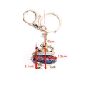 Chinese Treasure Bowl Rhinestone Enamel Metal Keychain Charm view 4