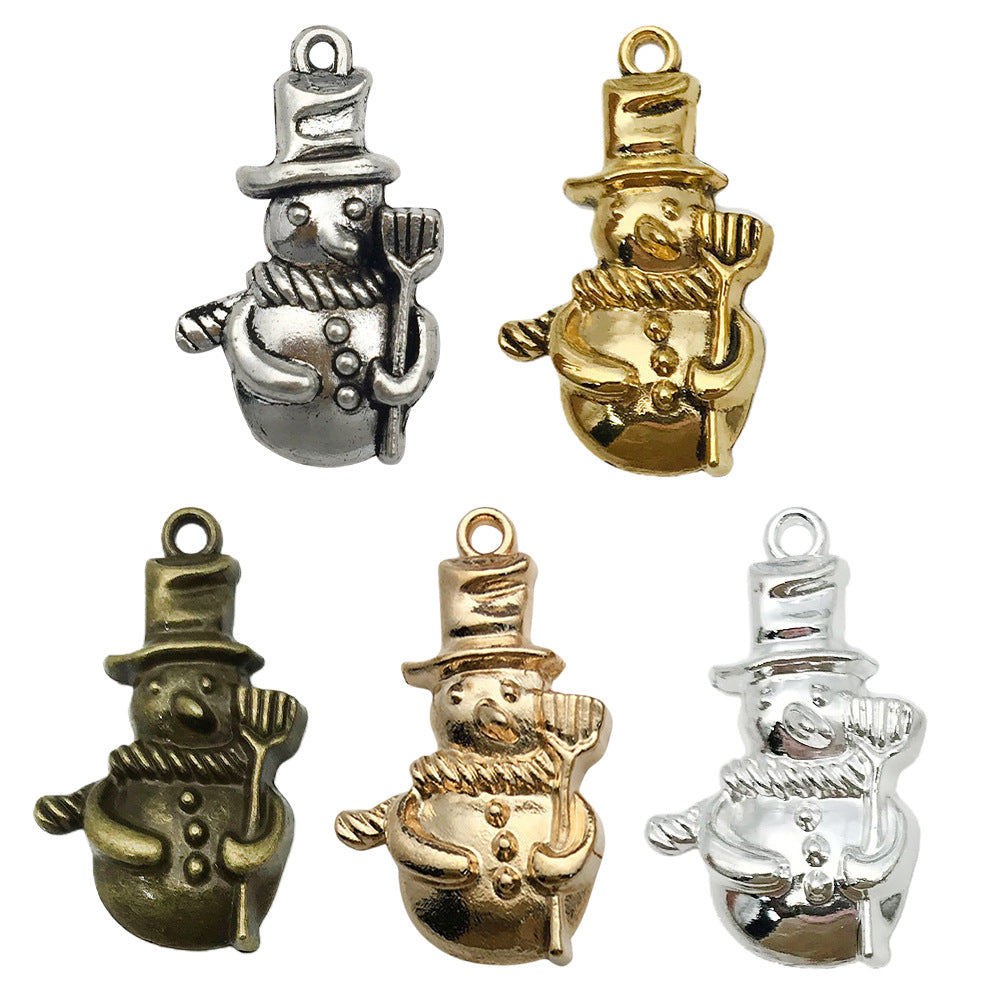 Antique Zinc Alloy Snowflake Santa Bell Christmas Tree Charm Pendants for DIY Holiday Jewelry