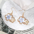 Gold Resin Dried Flower Drop Earrings Mixed Shapes 9 Styles view 3