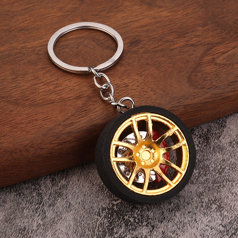 Car Brake Caliper Wheel Rim Metal Keychain Accessory