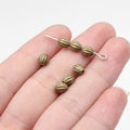 Grooved Oval Metal Spacer Beads for Jewelry Making view 4