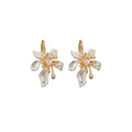 White Floral Crystal Earrings in Three Gold and Silver Styles view 5