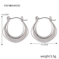 Gold Steel Hollow U Crescent Hoop Earrings Polished view 7