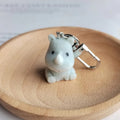 Gray Flocked Rhinoceros Keychains Standing Sitting 2 Styles view 4