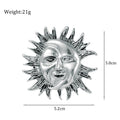 Gold Tone Moon Two Designs Metal Brooch Pin for Jackets and Lapels view 2