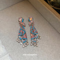 Colorful Crystal Tassel Earrings in Three Ornate Designs view 4
