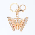 Cat Eye Stone Butterfly Keychain Gold Clasp Four Colors view 5