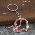 Elephant Outline Enamel Keychains in Six Color and Finish Styles view 2