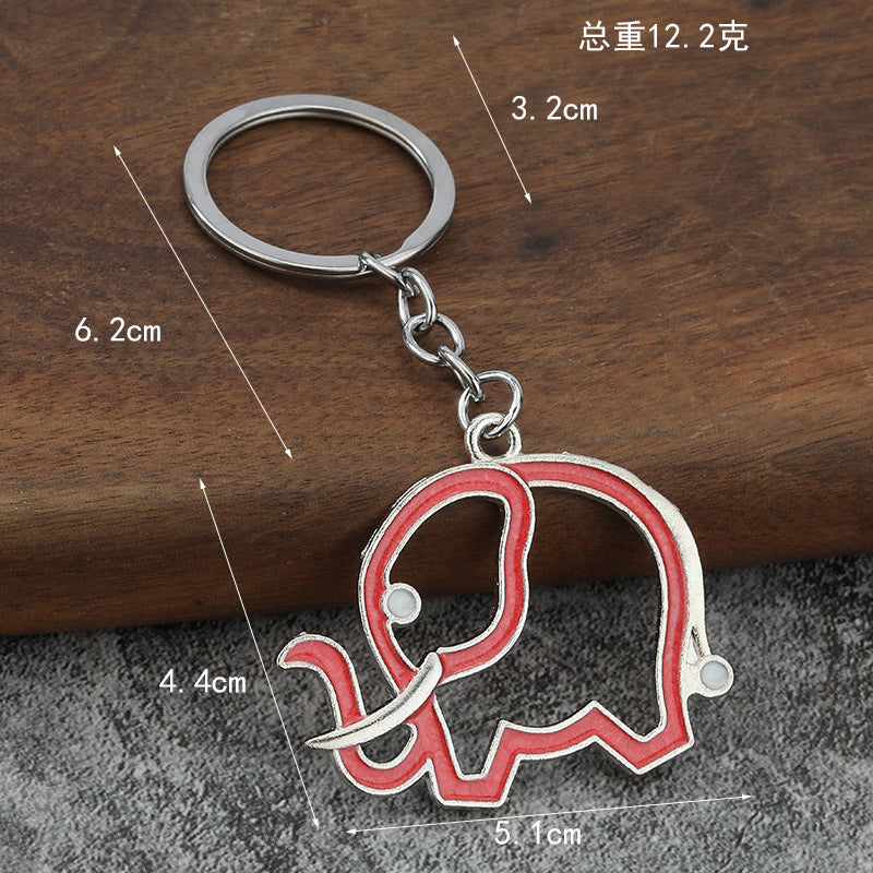 Minimalist Elephant Zinc Alloy Keychain Gift Pendant Accessory