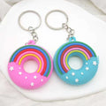 Rainbow Soft Donut Keychain Four Color Star Styles view 3