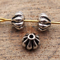 Antique Silver Metal Fluted Teardrop Spacer Beads For Jewelry Making view 4