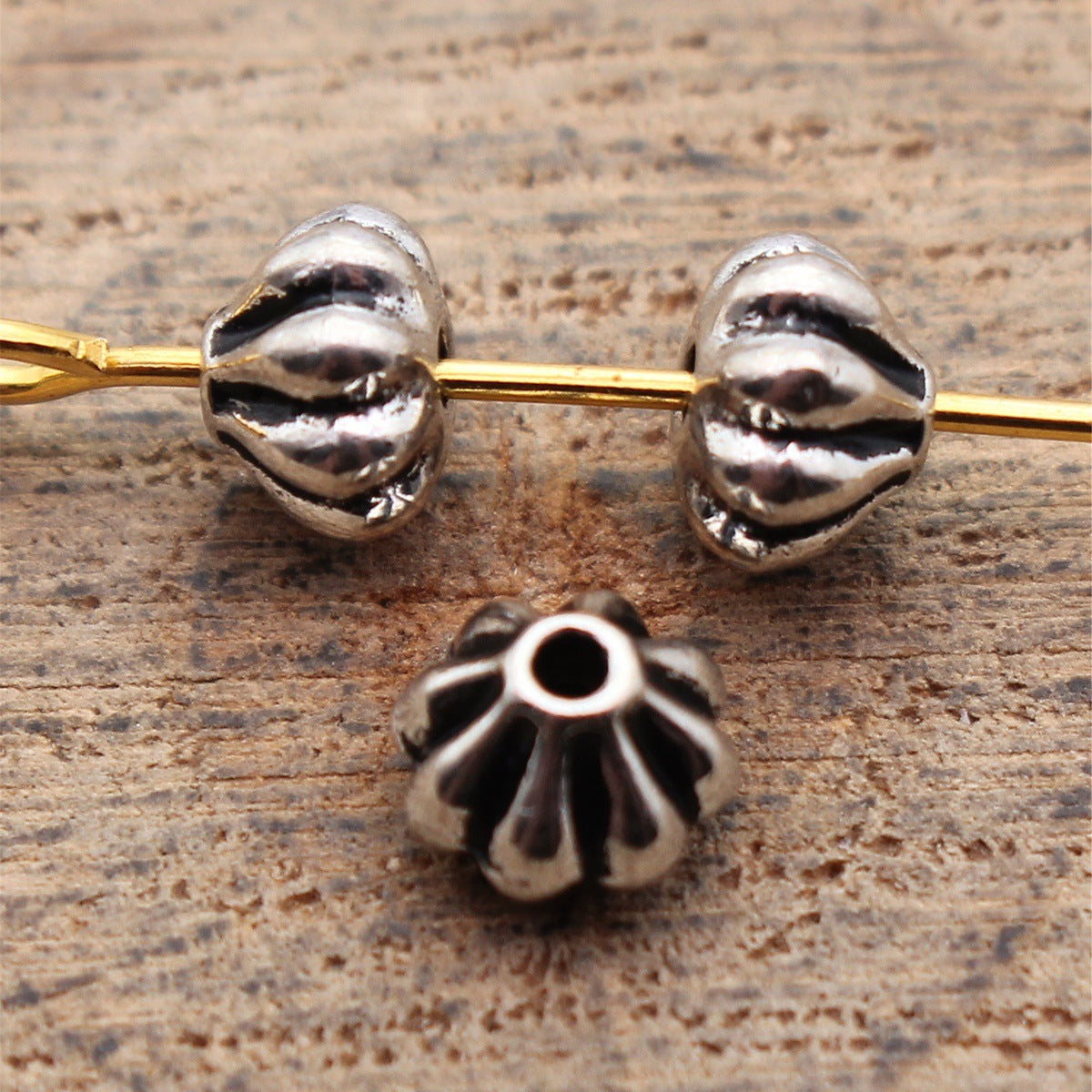 Antique Silver Zinc Alloy Garlic Shape Spacer Beads for Bracelet Jewelry Making