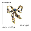 Antique Gold Bow Brooch Square Rhinestone Three Styles view 8