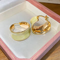 Color Block Chunky Hoop Earrings in Four Pastel Colors view 9