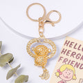 Rhinestone Monkey Keychain Gold Clasp Banana Charm view 4