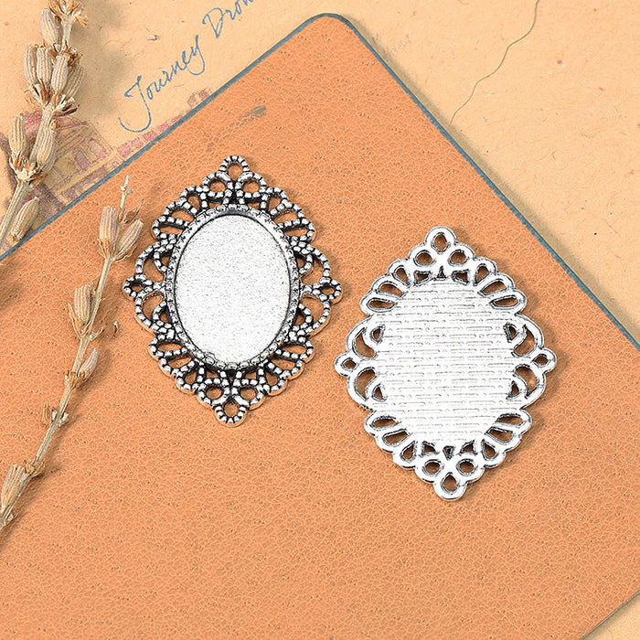 18x13mm Lace Edge Cabochon Tray Charm Pendant Base