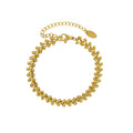 Leaf Chevron Chain Necklace And Bracelet Gold Steel Titanium view 5