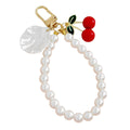 Red Cherry Charm Bag Keychain with Gold-Tone Hardware view 5