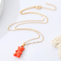 Gold Tone Gummy Bear Pendant Necklaces in Six Candy Colors view 4