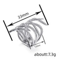 Silver Tone Pave Tendril Multi Band Open Finger Ring view 4
