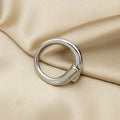 Sculptural Silver Folded Overlap Chunky Adjustable Open Ring view 4