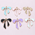 Enamel Bow Charms With Gold Tone Edges in Six Colors and Mix view 2