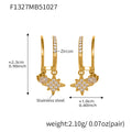 Heart and Eight Point Star Drop Earrings in Two Finishes view 7