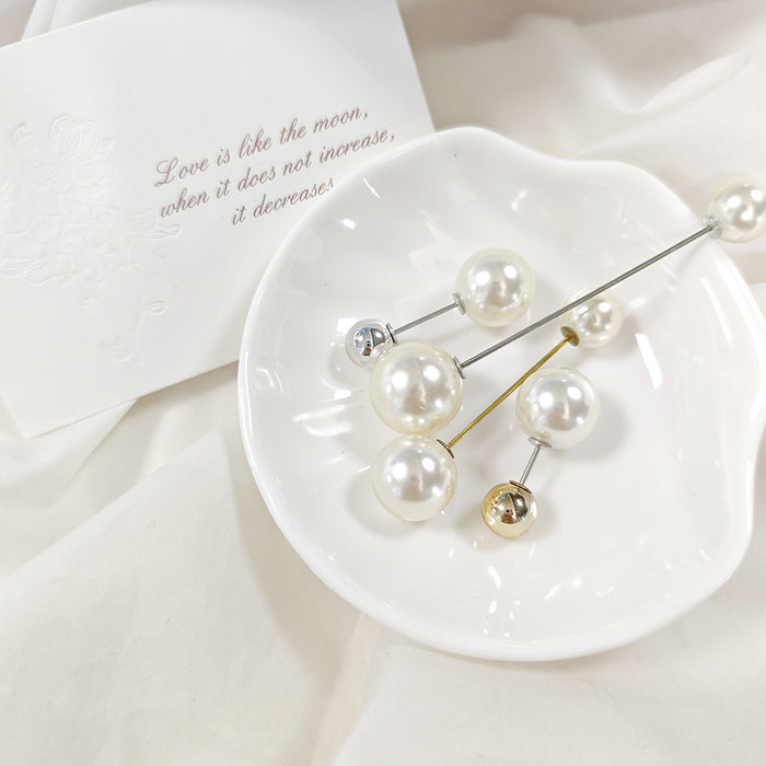 Pearl Double-End Stick Pins Brooches Plus Airplane Pin 5 Styles