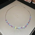 Sparkly Round Zircon Necklace Bracelet Sets Five Styles view 2