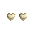 Brushed Matte Heart Stud Earrings Gold Silver Two Colors view 5