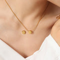 Double-Sided Fu Xi Sliding Disc Pendant Gold Snake Necklace view 6