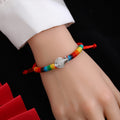 Ten Color Silver Fish Adjustable Woven Cord Bracelets view 2