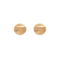 Brushed Gold Tone Oversized Round Disc Statement Stud Earrings view 5