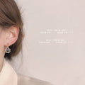 Gold Ball Post Black Enamel Camellia Drop Stud Earrings view 2
