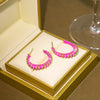 Pink Ridged Hoops