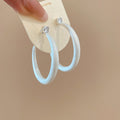 Pastel Wide C Shape Hoop Stud Earrings In Two Sizes view 8