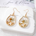 Gold Frame Resin Dried Flower Halloween Earrings 6 Styles view 6