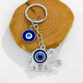 Silver-Tone Rhinestone Evil Eye Charm Keychain With Hamsa view 3