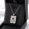Silver Tone Ornate Red Rose Necklace and Hook Earring Options view 2