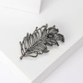 Textured Feather Brooch in Three Antique Metal Tones view 2