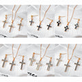 Gold Black Enamel Cross Necklace Earring Sets 6 Styles view 2