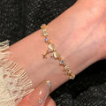 Gold Bow Crystal Slider Bracelet With Star Charm Accent view 4